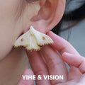 Frost Yellow and Blue Moth Earrings,Single Yellow Earring,Lumivault.