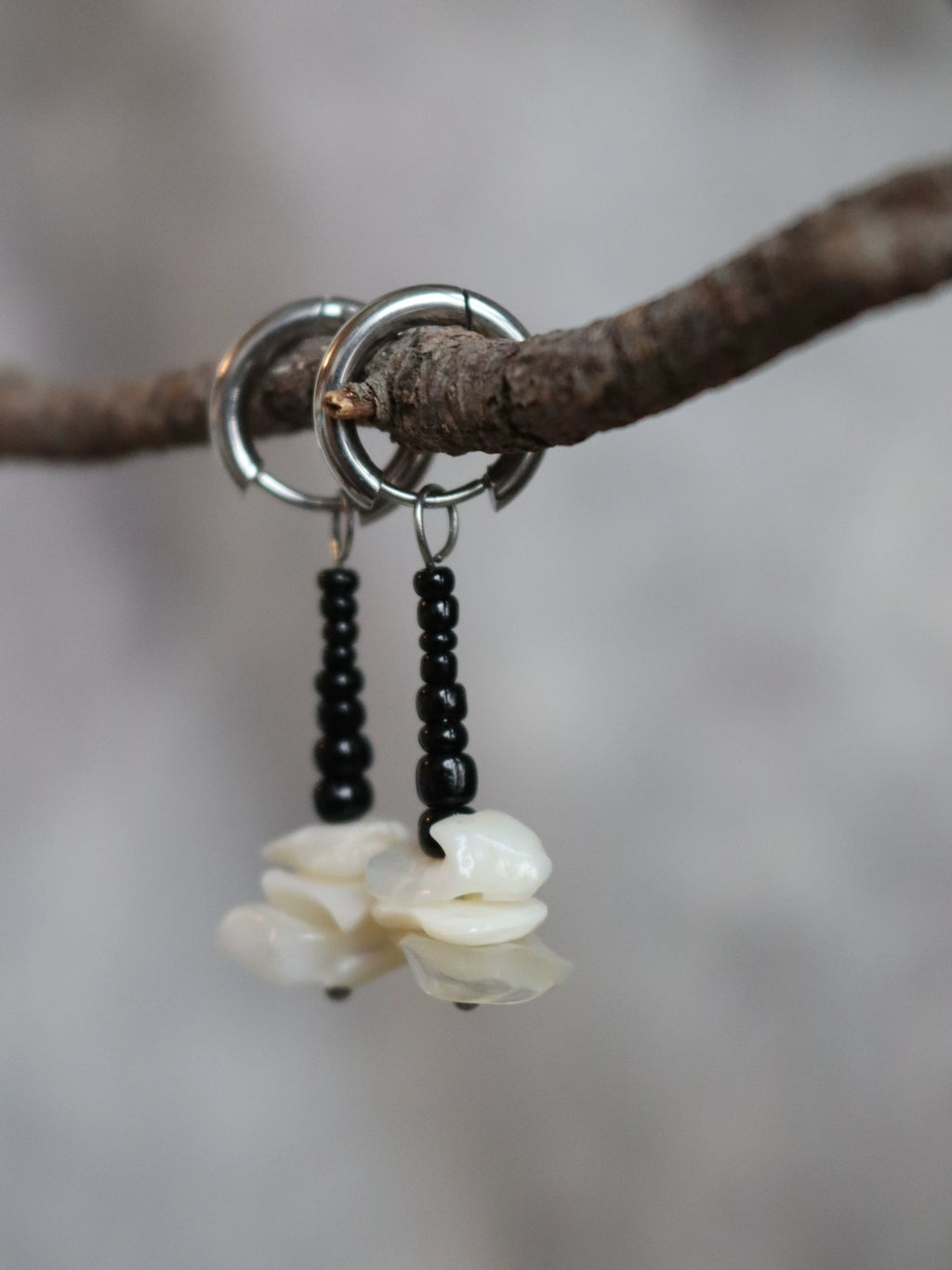Chinoiserie Irregular Shell Drop Earrings,Lumivault.