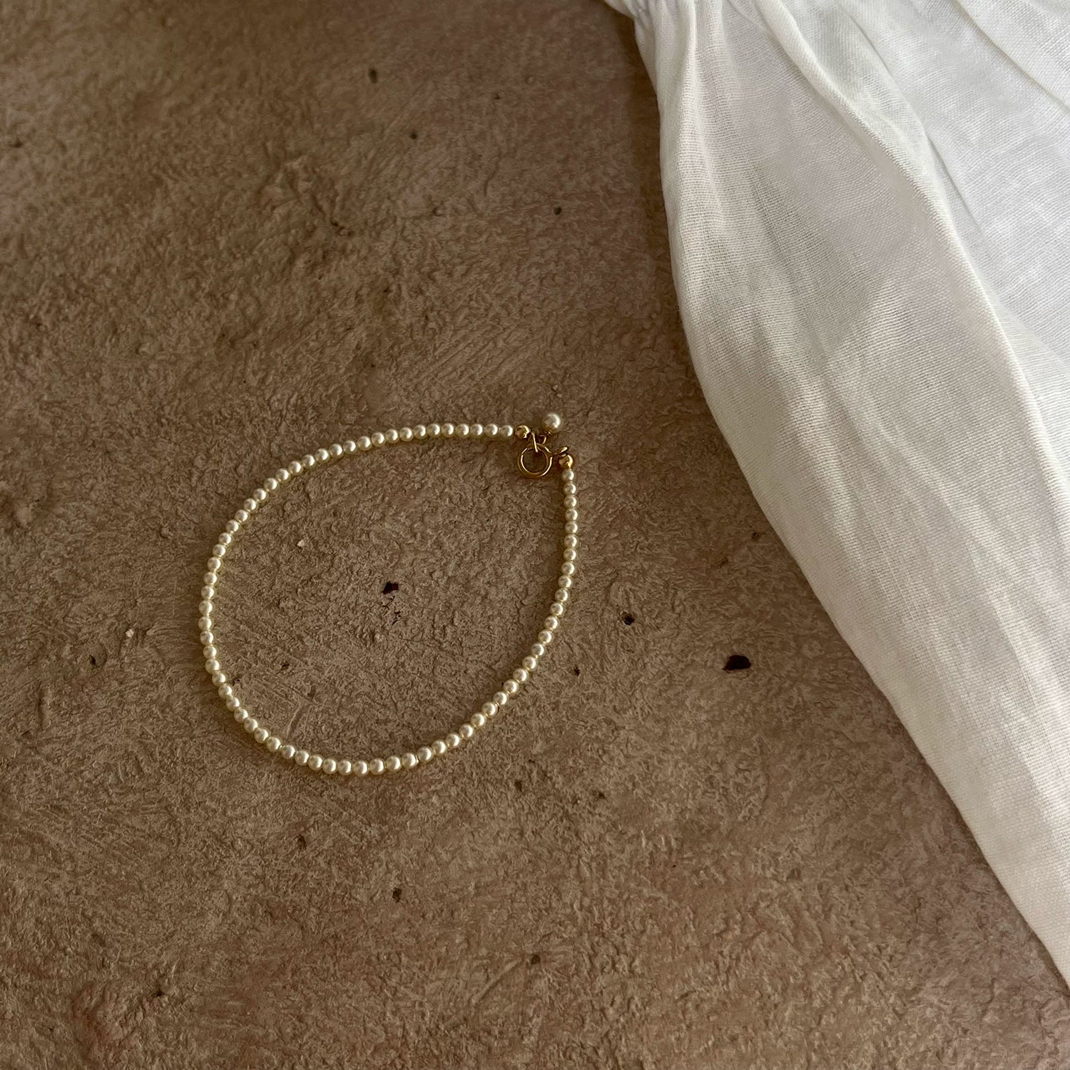 Pearl 14K Gold Bracelet,16cm Circumference (2mm),Lumivault.