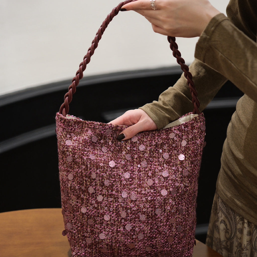 Elegant Pink Sequin Shoulder Bag - Lumivault