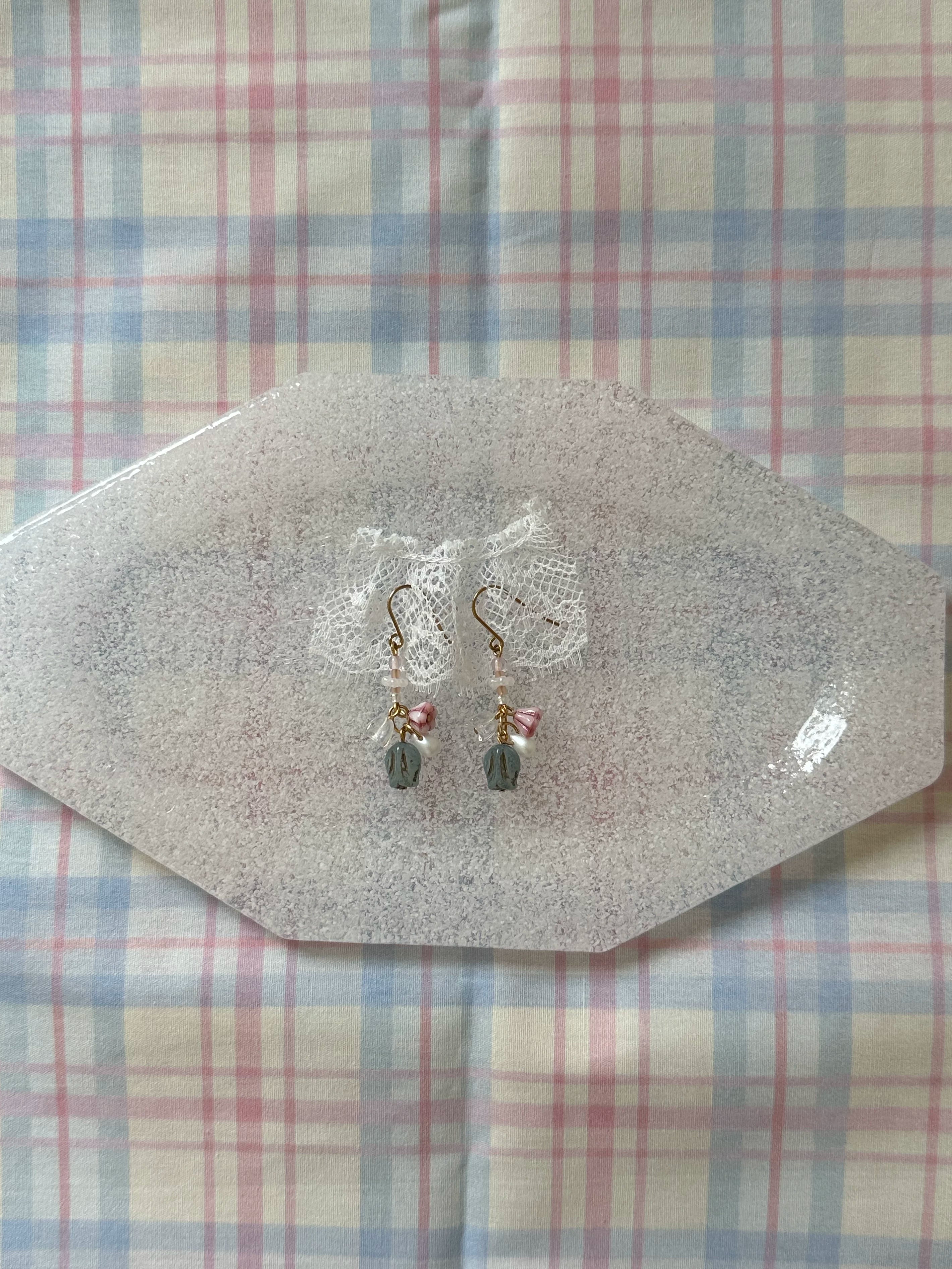 Spring Lily of the Valley Floral Earrings - Lumivault
