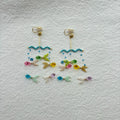 Color Fish Beaded Earrings,Clips (Gold-Plated Copper),Lumivault.