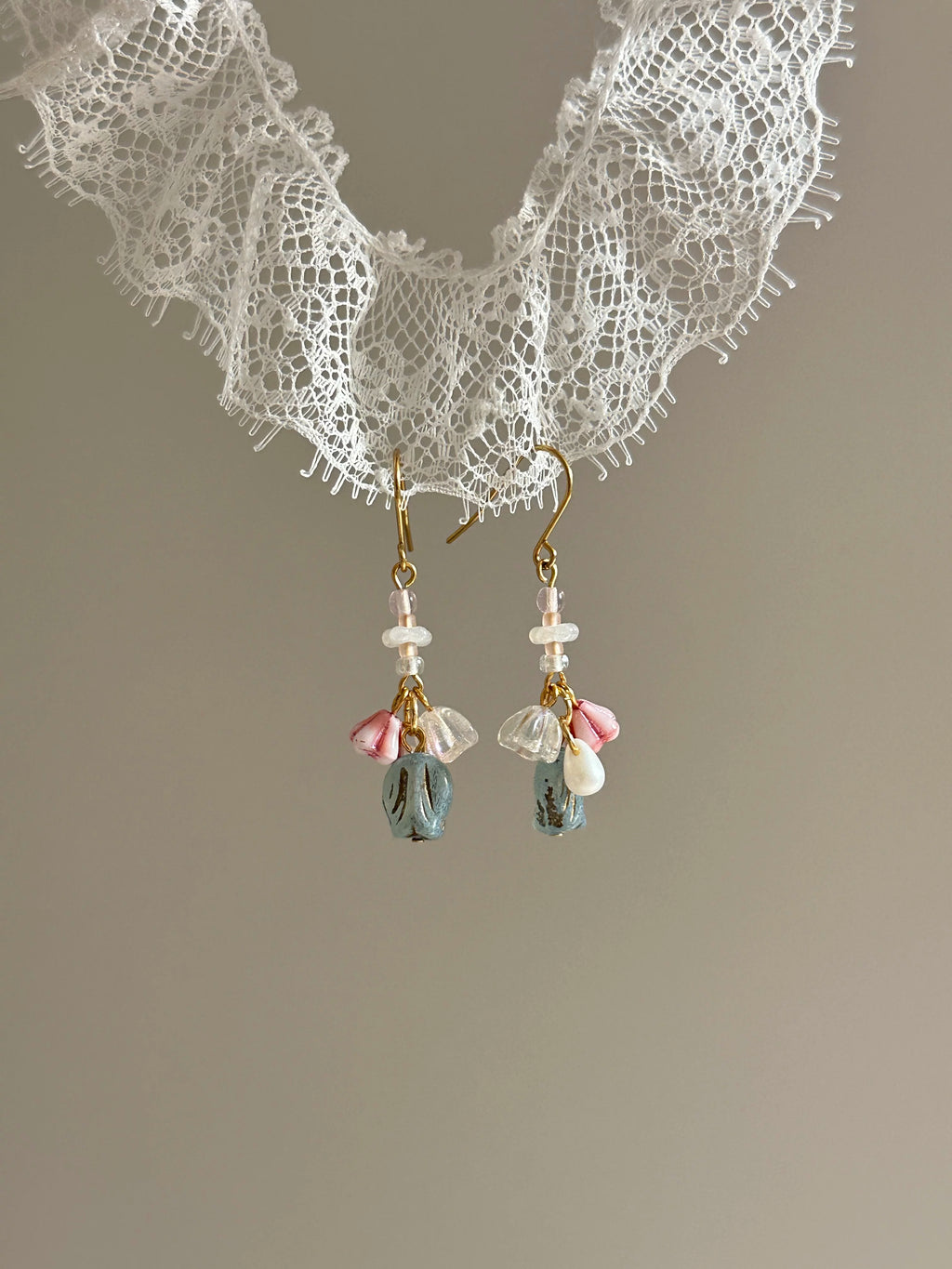 Spring Lily of the Valley Floral Earrings - Lumivault