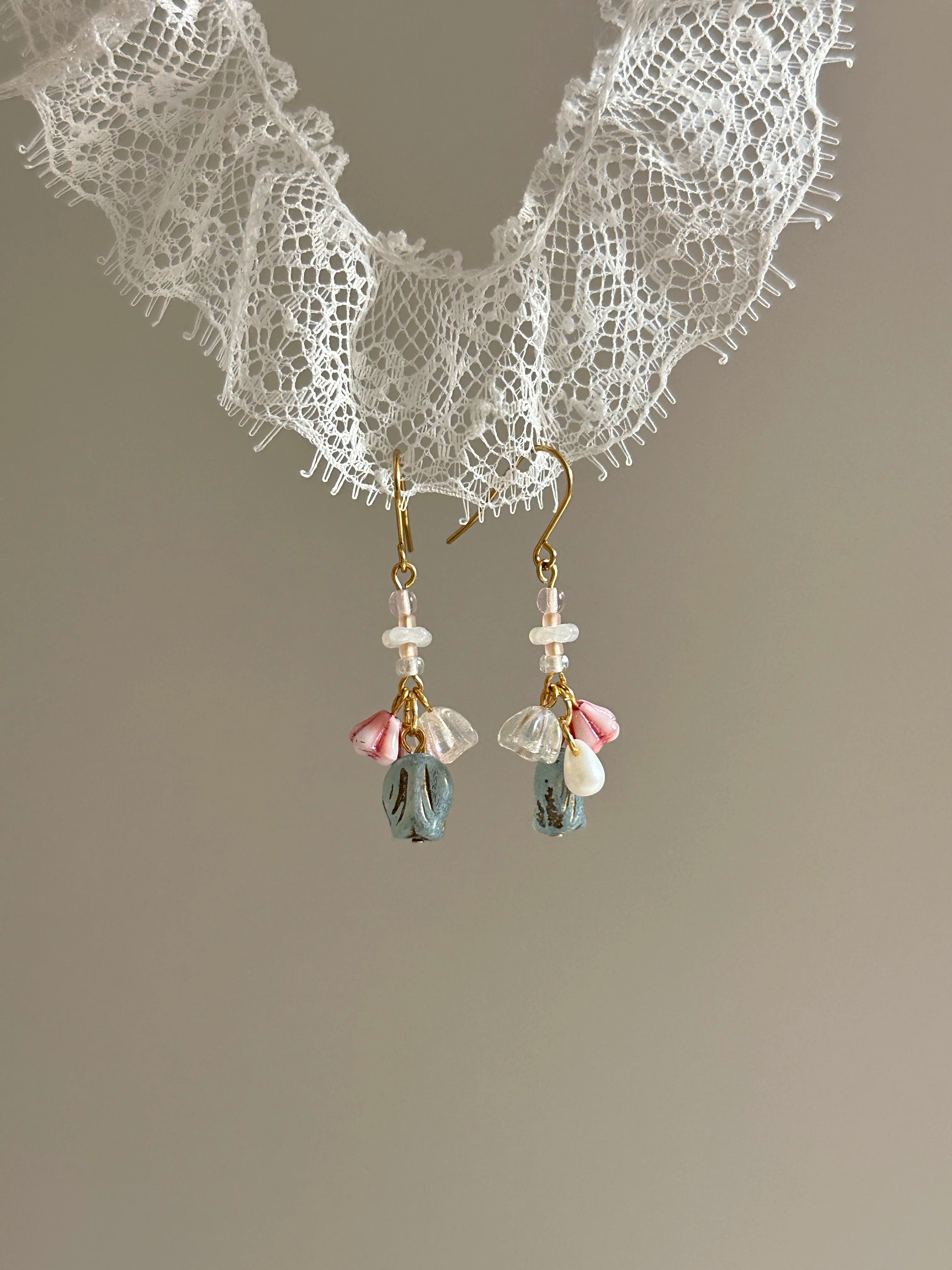 Spring Lily of the Valley Floral Earrings - Lumivault