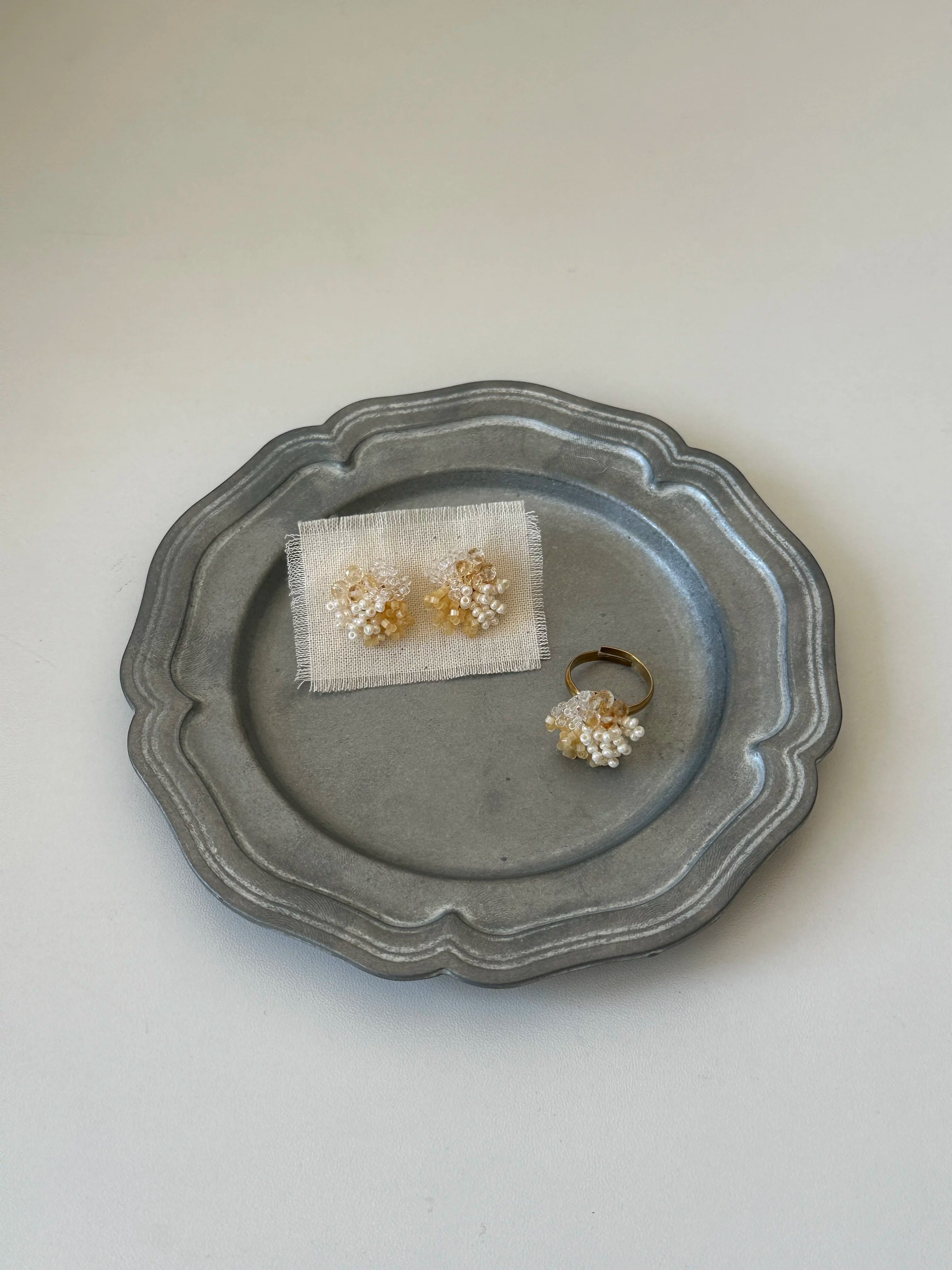 Fresh Citrine Gentle Beaded Studs - Lumivault