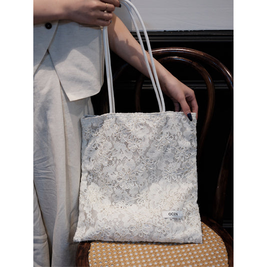 Lace Floral Canvas Tote - Lumivault