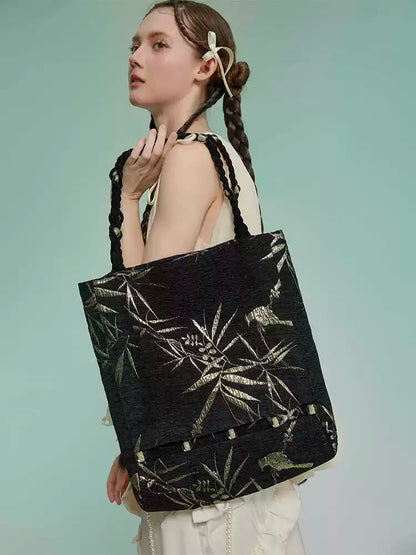 Vintage Velvet Gold Jacquard Tote - Lumivault