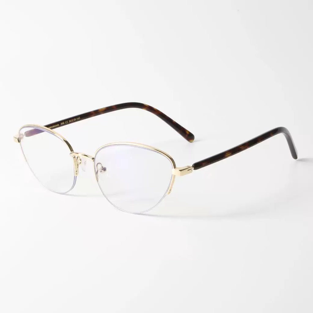 Semi-rimless Cat-eye Eyeglasses - Lumivault