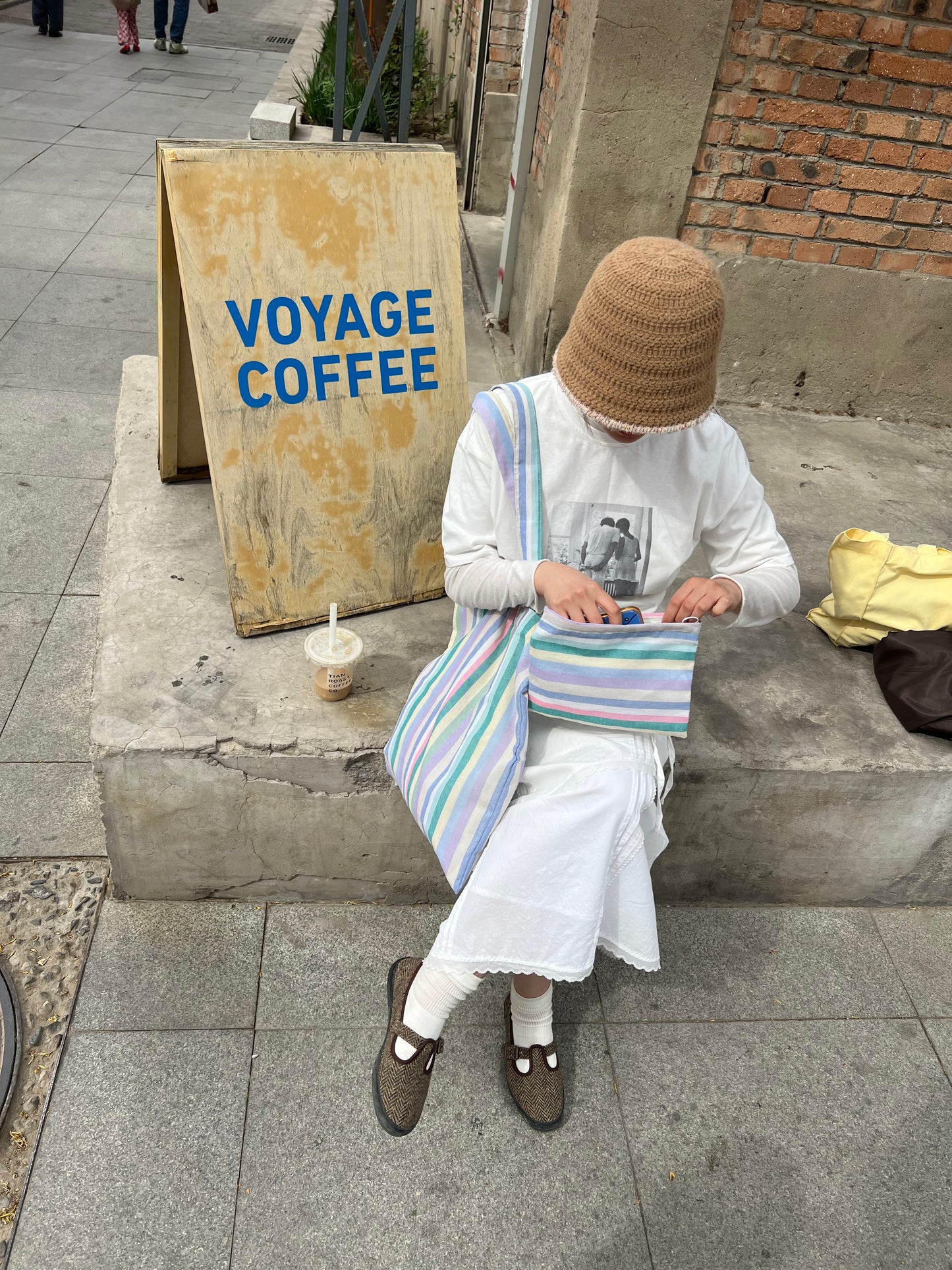 Unique Striped Cotton Canvas Tote Bag - Lumivault