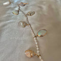 Vintage Baroque Pearl Seashell Necklace,White suit,Lumivault.
