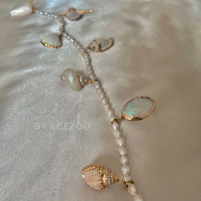 Vintage Baroque Pearl Seashell Necklace