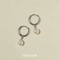Single Pearl Silver Stud Earrings,6mm Silver Earrings,Lumivault.