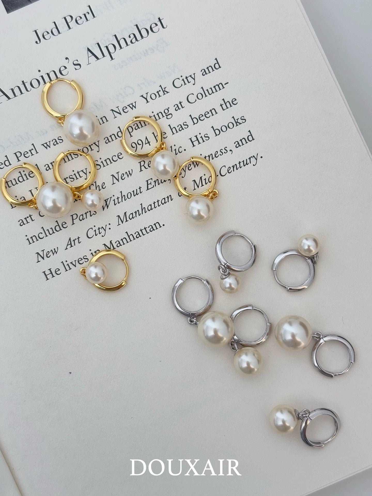 Single Pearl Silver Stud Earrings,Lumivault.