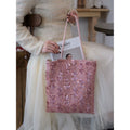 Maison Rose Tweed Sequin Shoulder Bag - Lumivault