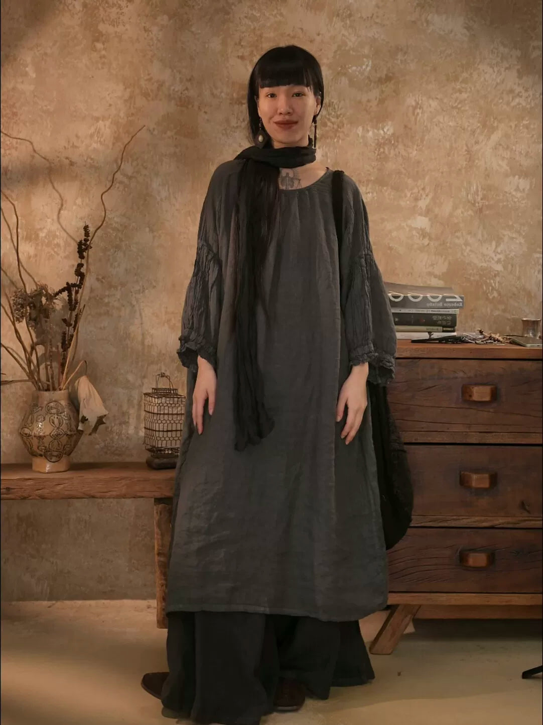 Vintage Linen Robe Dress