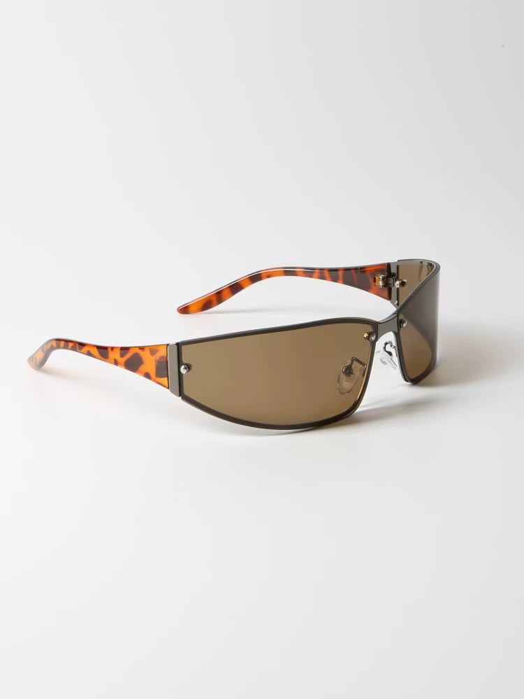 Y2K Futurist Metal Sunglasses - Lumivault
