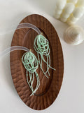 Elegant Green Tube Bead Earrings