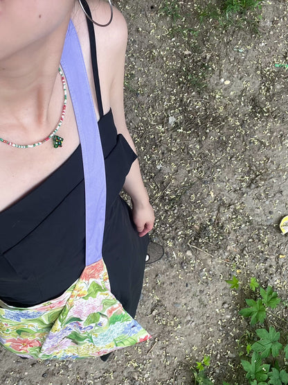 Garden Breeze Floral Cotton Crossbody Bag - Lumivault
