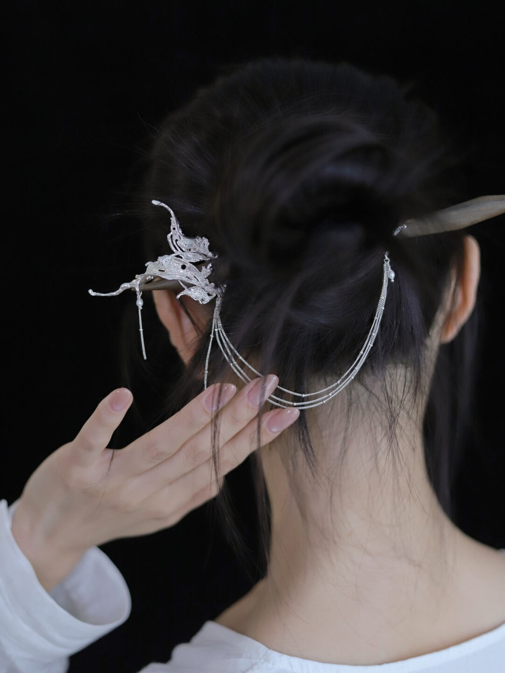 Orchid Silver Hairpin,Lumivault.