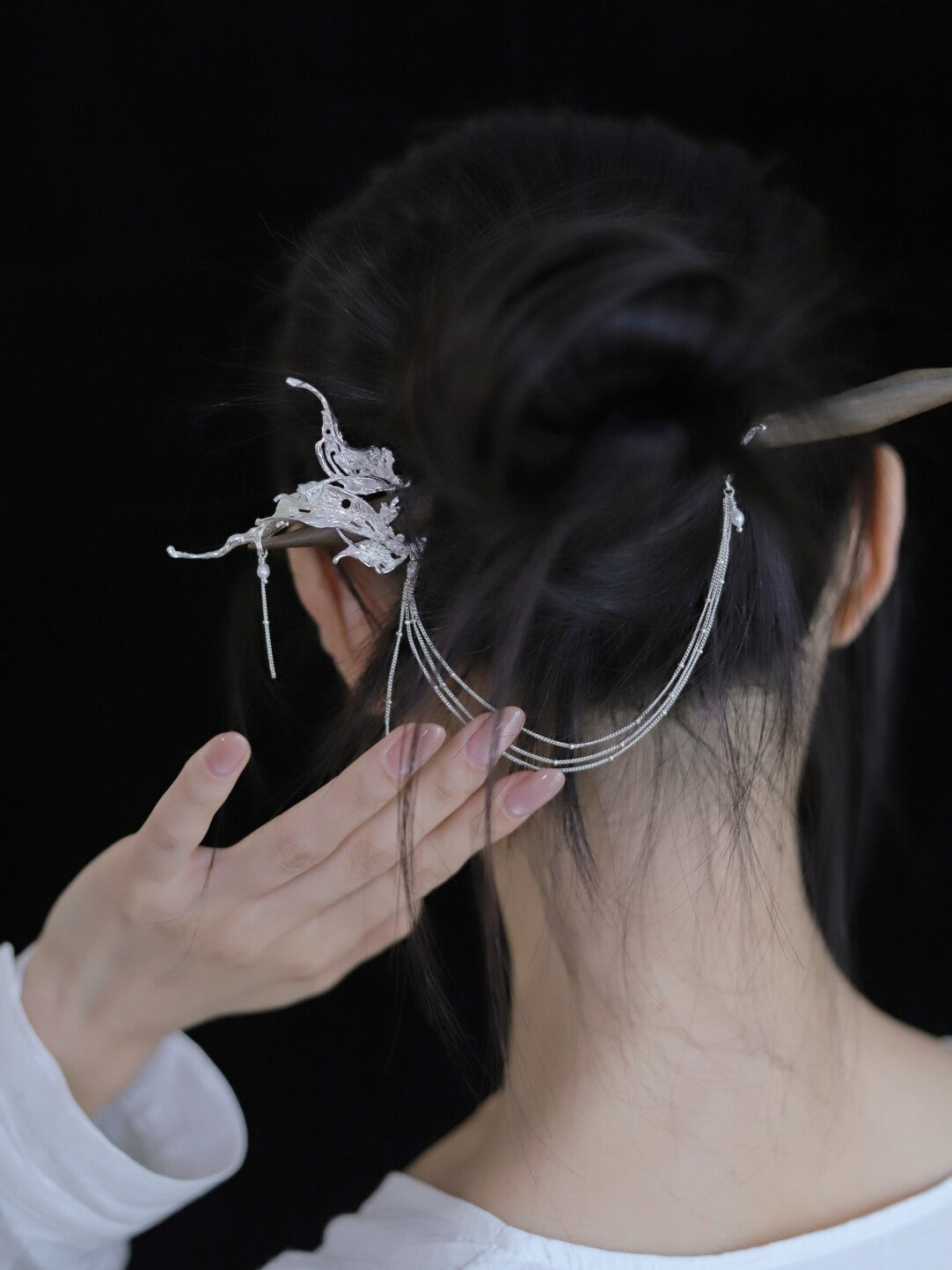 Orchid Silver Hairpin,Lumivault.