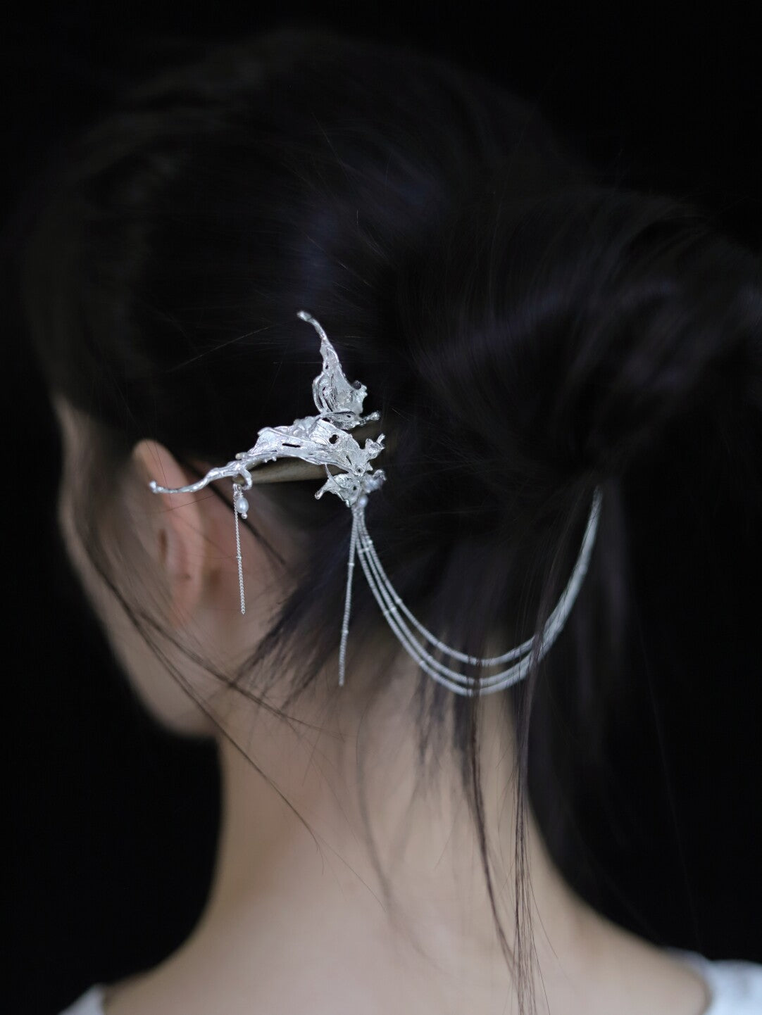 Orchid Silver Hairpin,Lumivault.