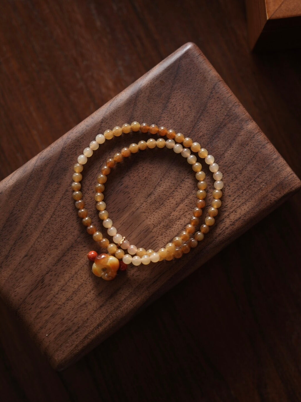 Osmanthus Candy Hetian Jade Beaded Bracelet,Lumivault.