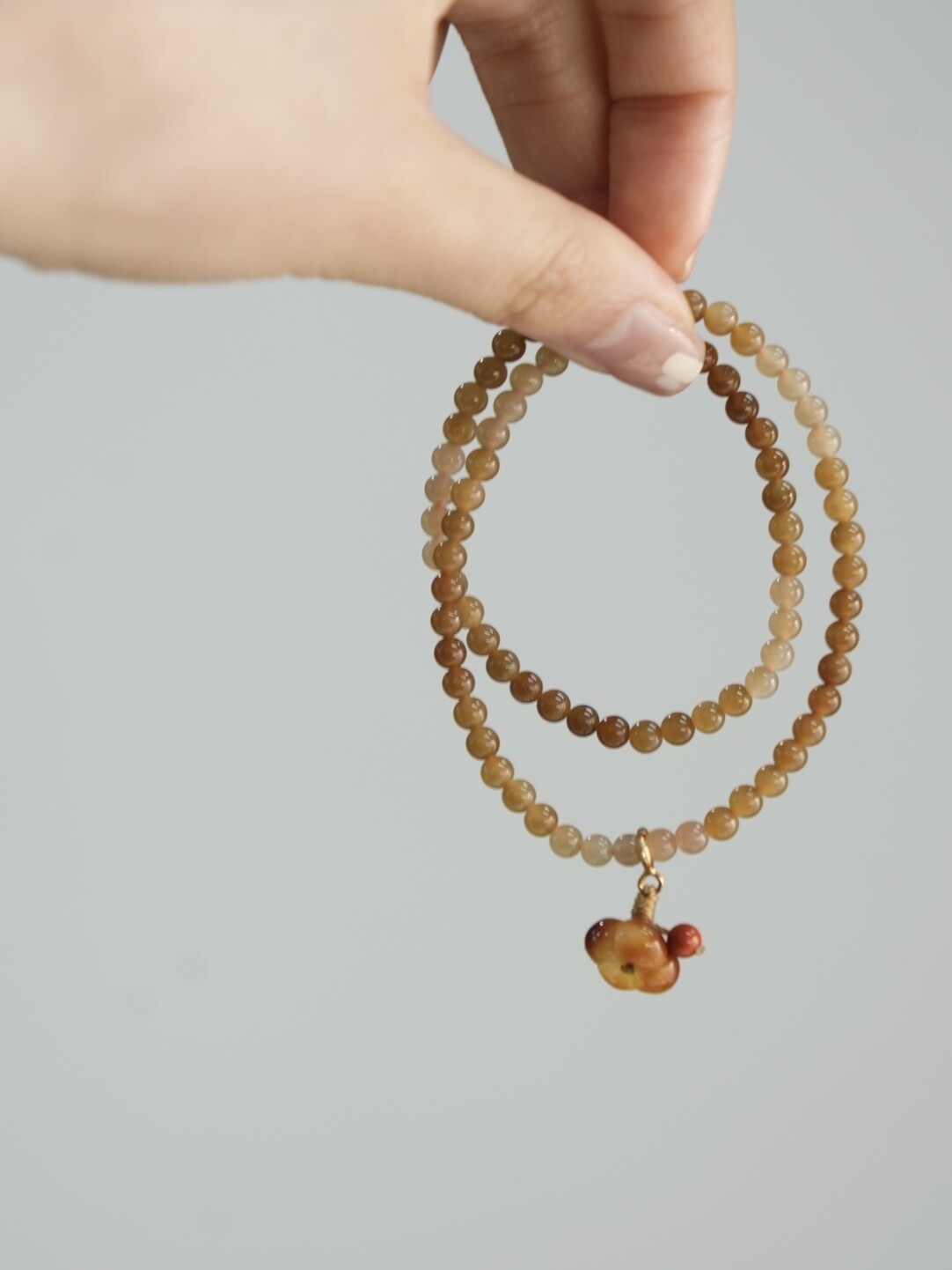 Osmanthus Candy Hetian Jade Beaded Bracelet,Lumivault.