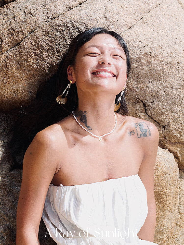 Paradise Island Scallop Earrings,Lumivault.