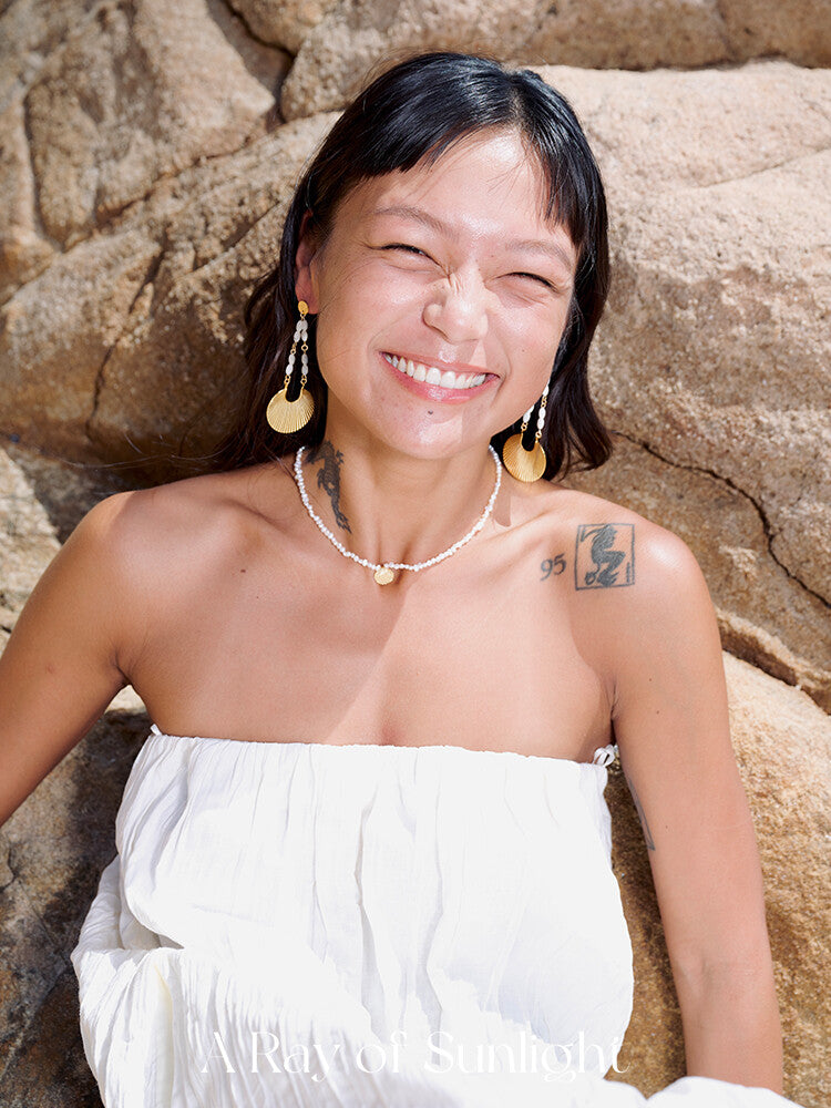 Paradise Island Scallop Earrings,Lumivault.