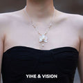 Moth Orchid Pearl Ceramic Necklace,Lumivault.