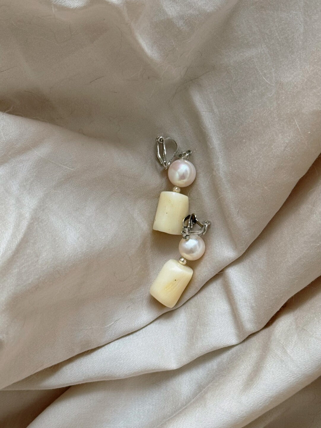 Pharpha Bamboo Coral Freshwater Pearl Necklace,Earrings,Lumivault.