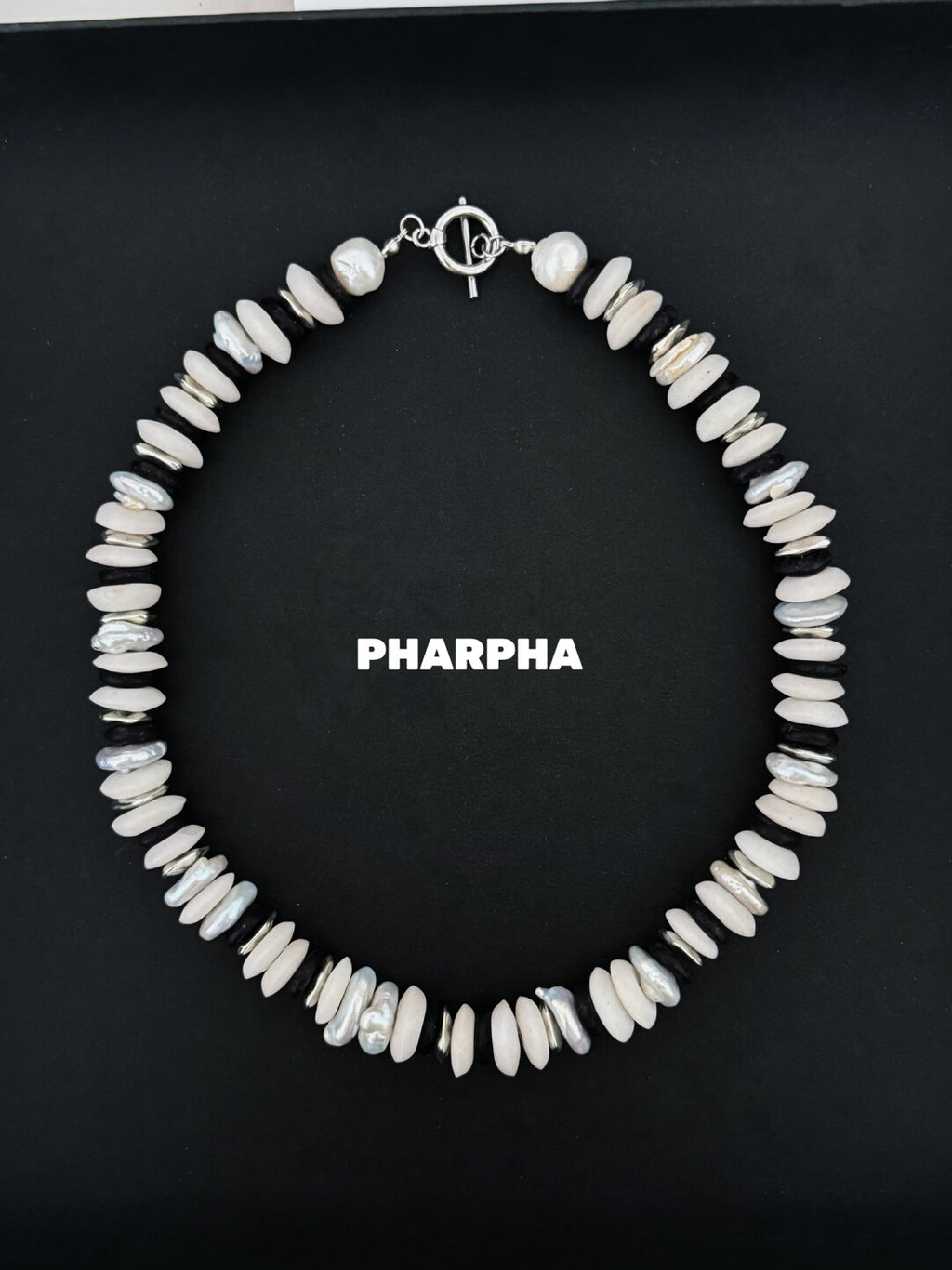 Pharpha Boram Beads Silver Necklace,Lumivault.