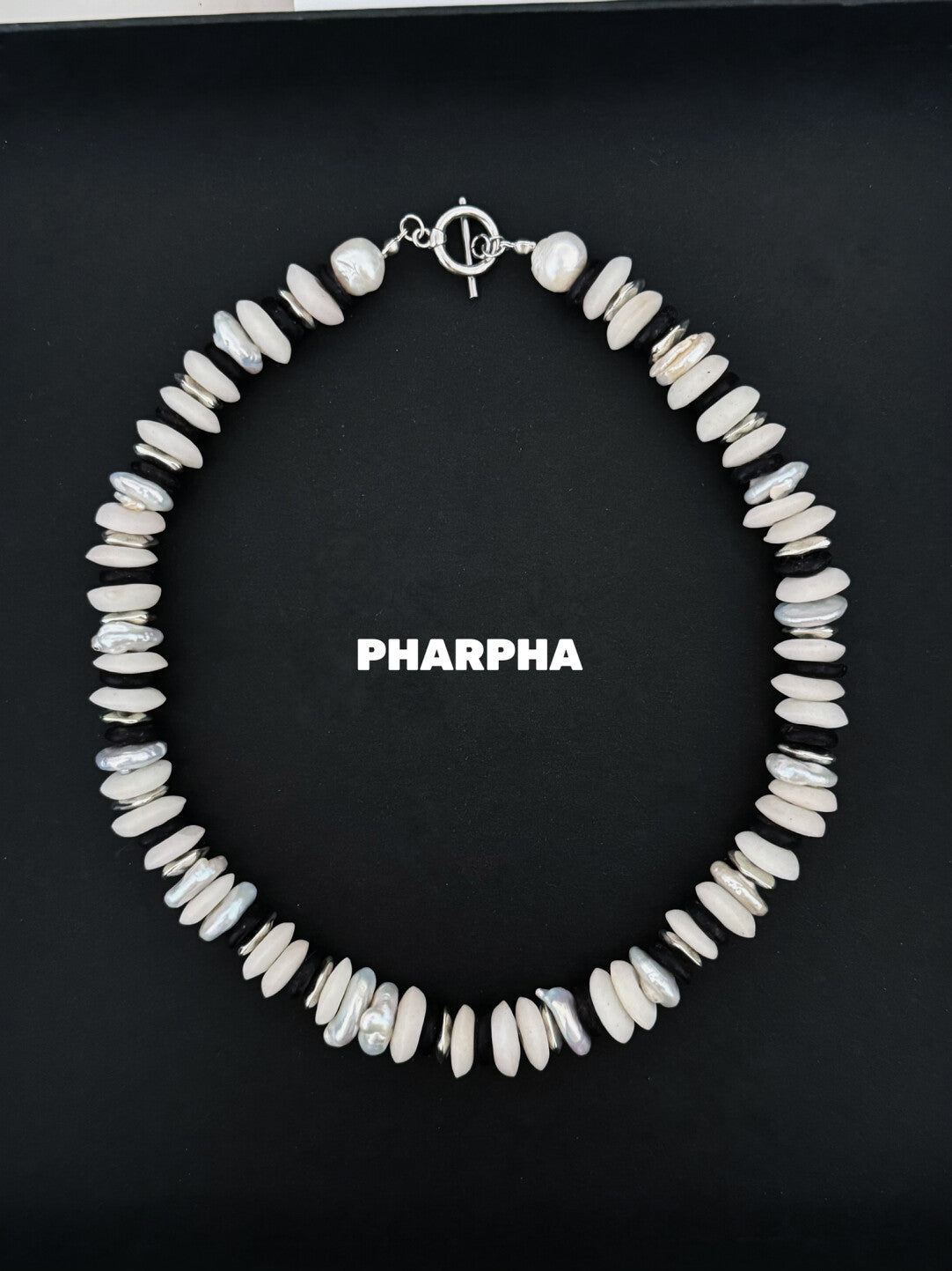 Pharpha Boram Beads Silver Necklace,Lumivault.