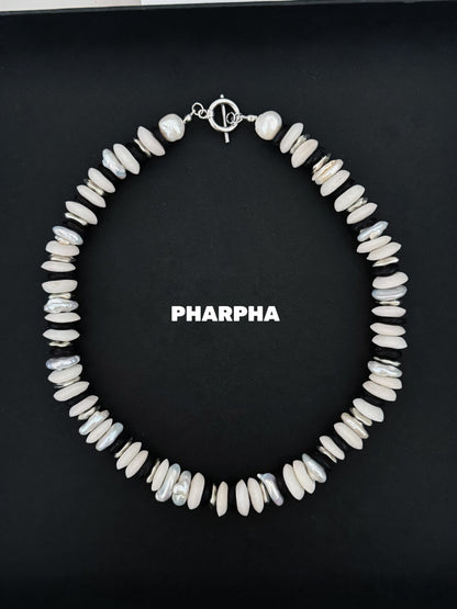 Pharpha Boram Beads Silver Necklace - Lumivault