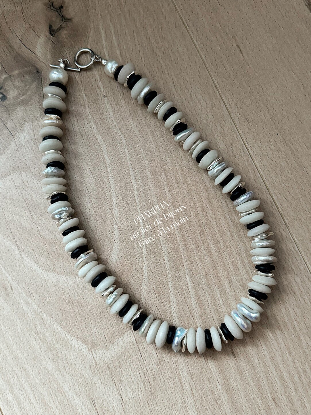 Pharpha Boram Beads Silver Necklace,Lumivault.