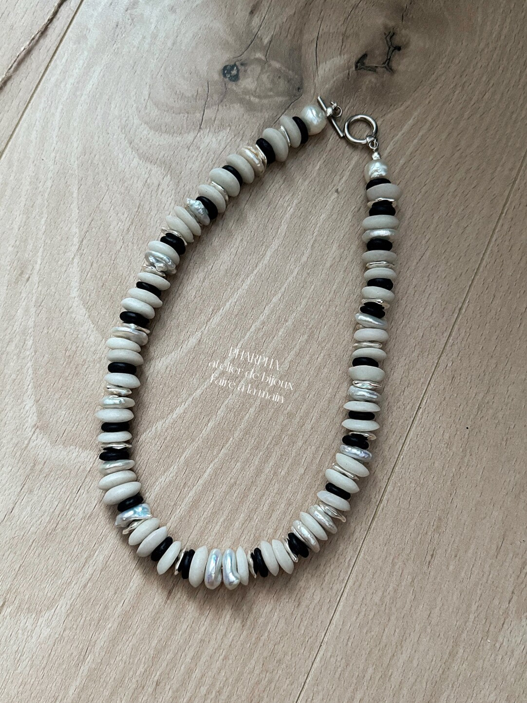 Pharpha Boram Beads Silver Necklace,Lumivault.