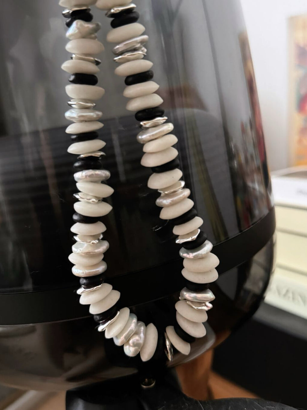 Pharpha Boram Beads Silver Necklace,Lumivault.
