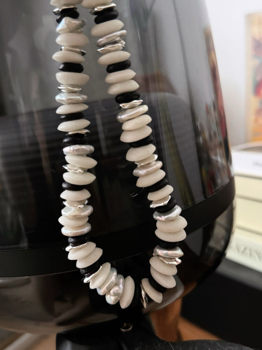 Pharpha Boram Beads Silver Necklace,Lumivault.