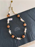 Pharpha Ebony Shell Glass Necklace,Lumivault.