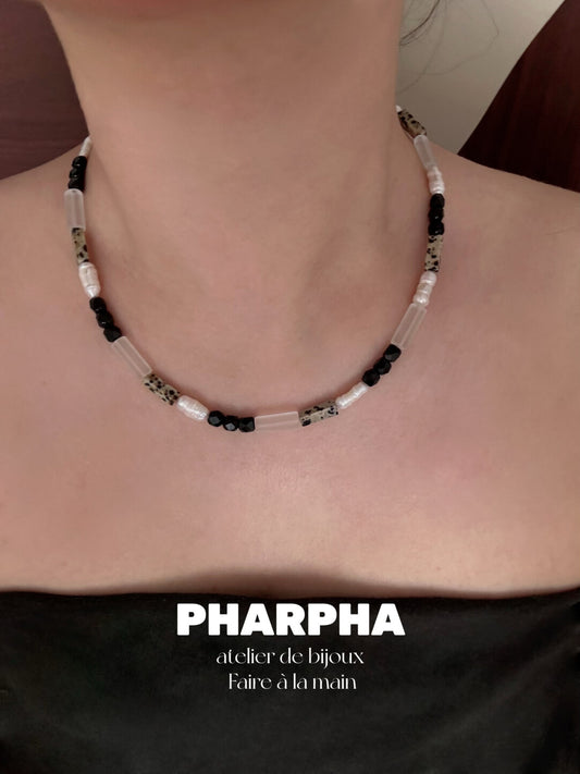 Pharpha Glass Crystal Keshi Pearl Necklace - Lumivault
