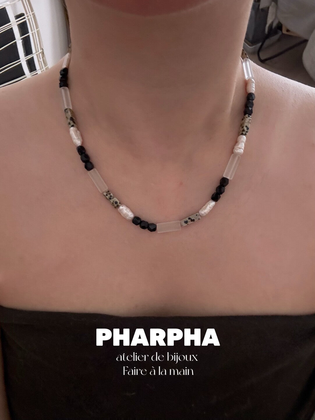 Pharpha Glass Crystal Keshi Pearl Necklace,Lumivault.