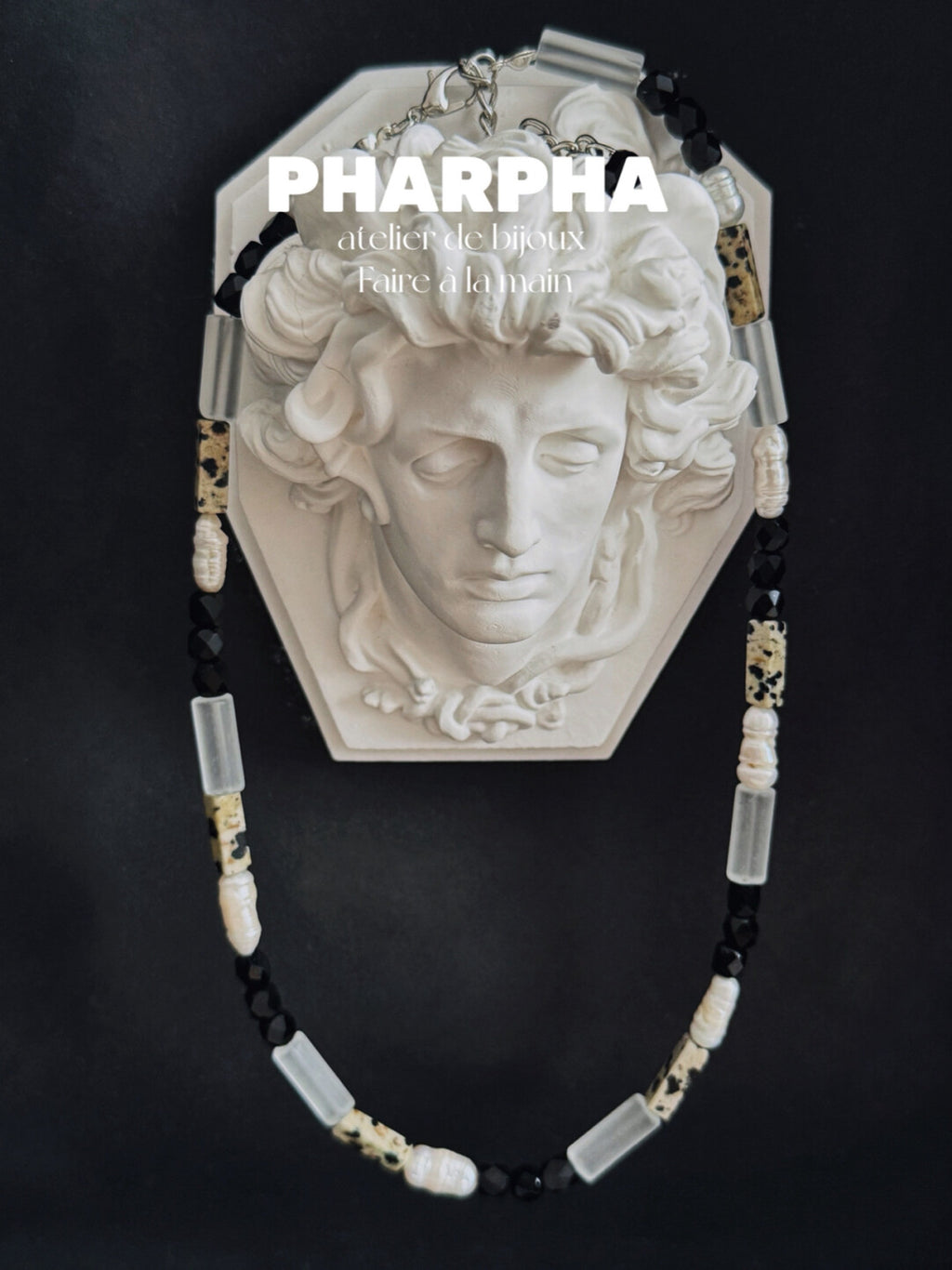 Pharpha Glass Crystal Keshi Pearl Necklace,Lumivault.