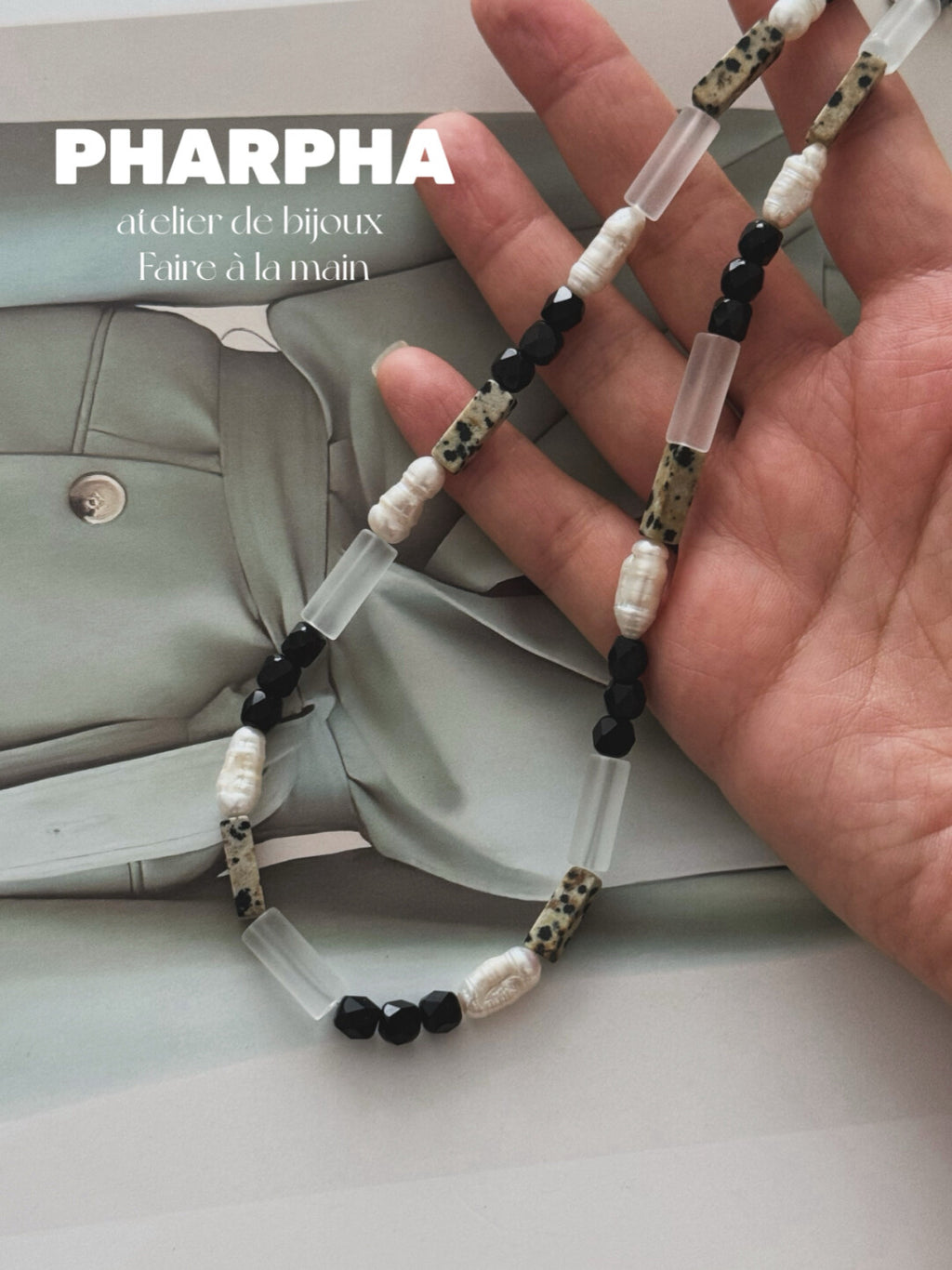 Pharpha Glass Crystal Keshi Pearl Necklace,Lumivault.