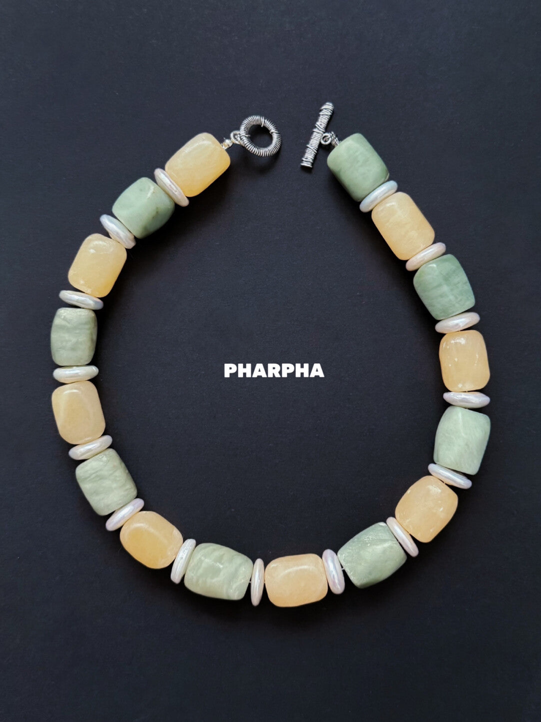 Pharpha Natural Jade Baroque Pearl Necklace,Lumivault.