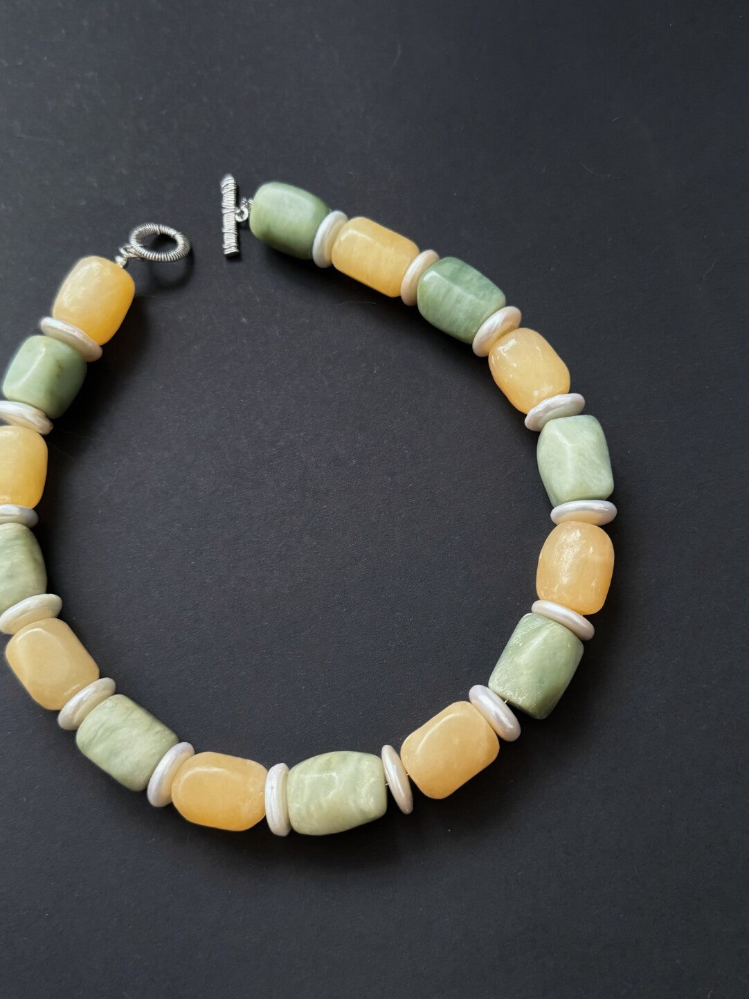 Pharpha Natural Jade Baroque Pearl Necklace,Lumivault.