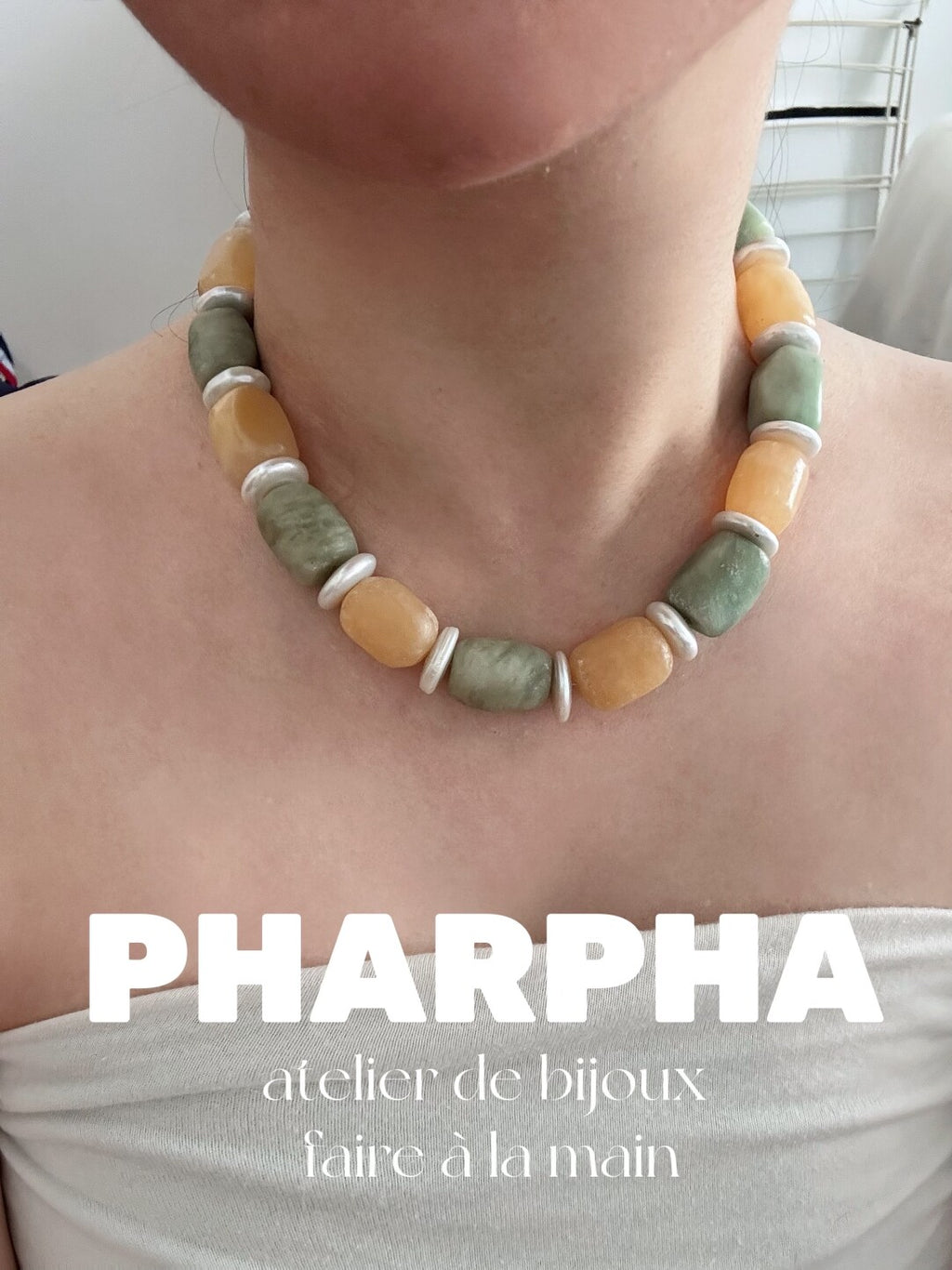 Pharpha Natural Jade Baroque Pearl Necklace,Lumivault.