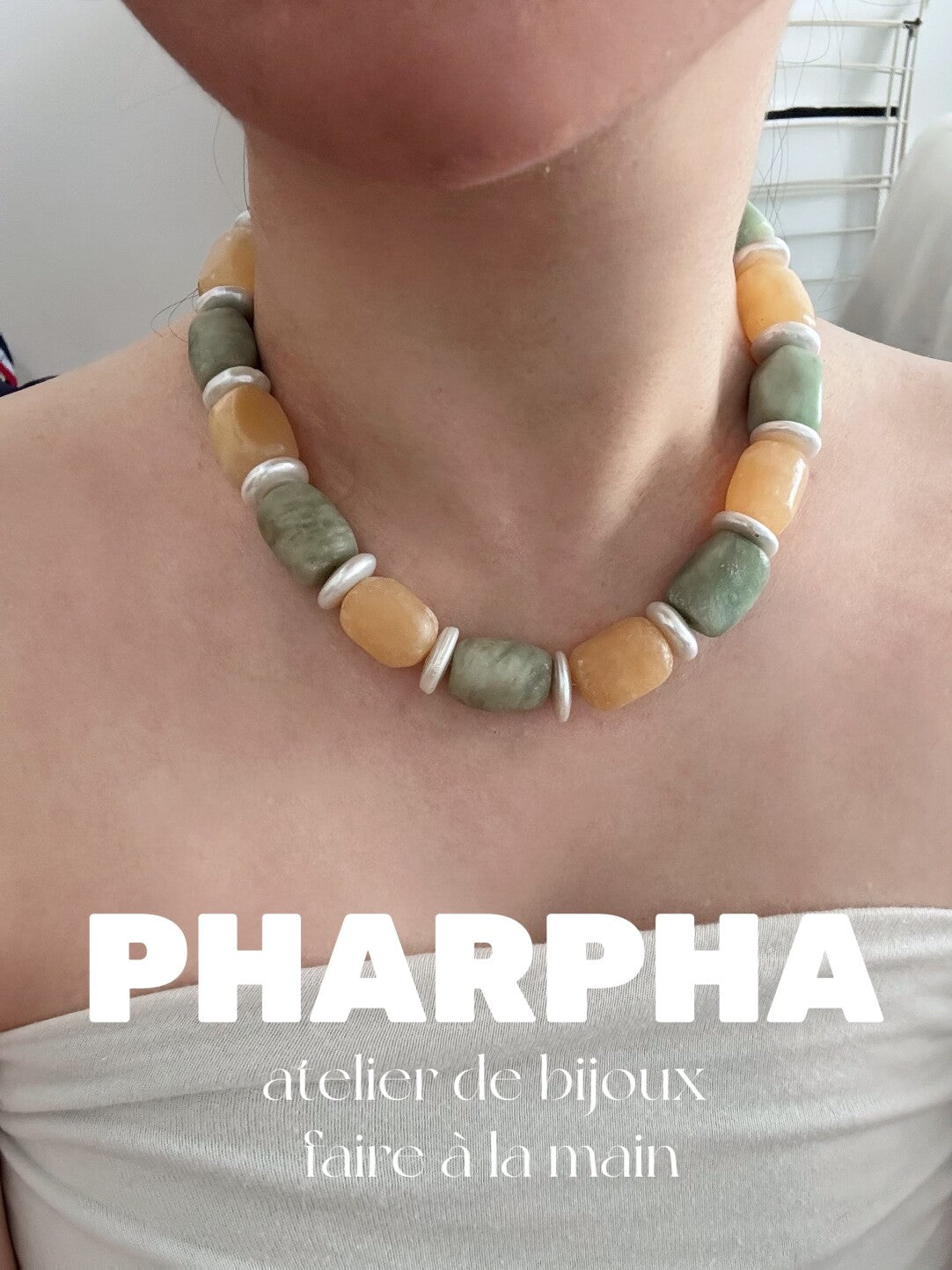 Pharpha Natural Jade Baroque Pearl Necklace,Lumivault.