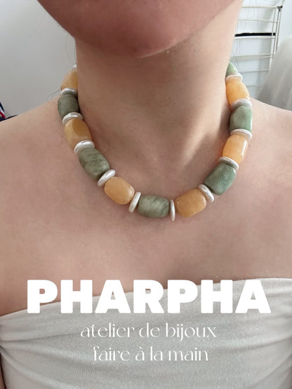 Pharpha Natural Jade Baroque Pearl Necklace - Lumivault