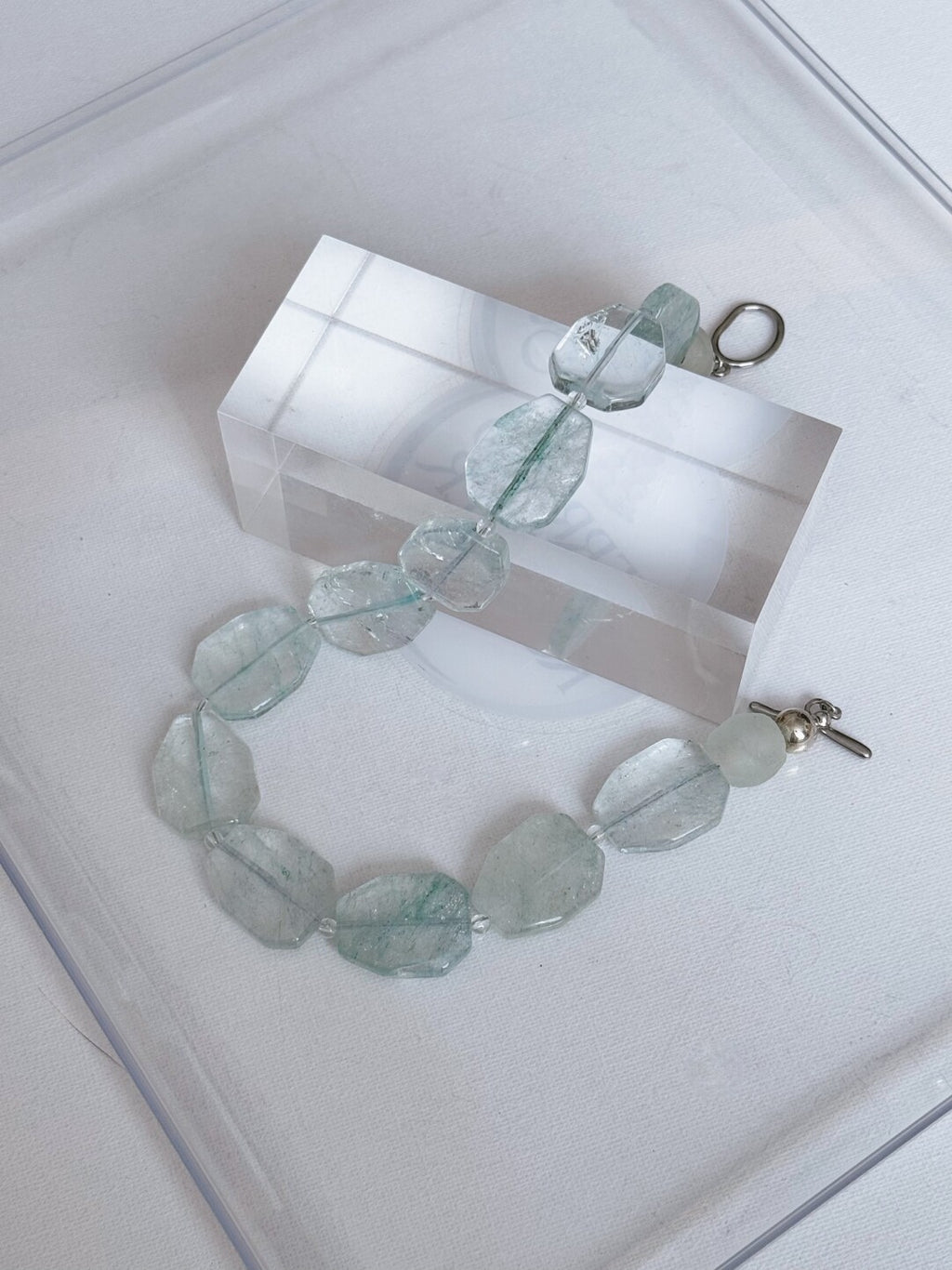 Pharpha Natural Mint Green Quartz Necklace,Lumivault.