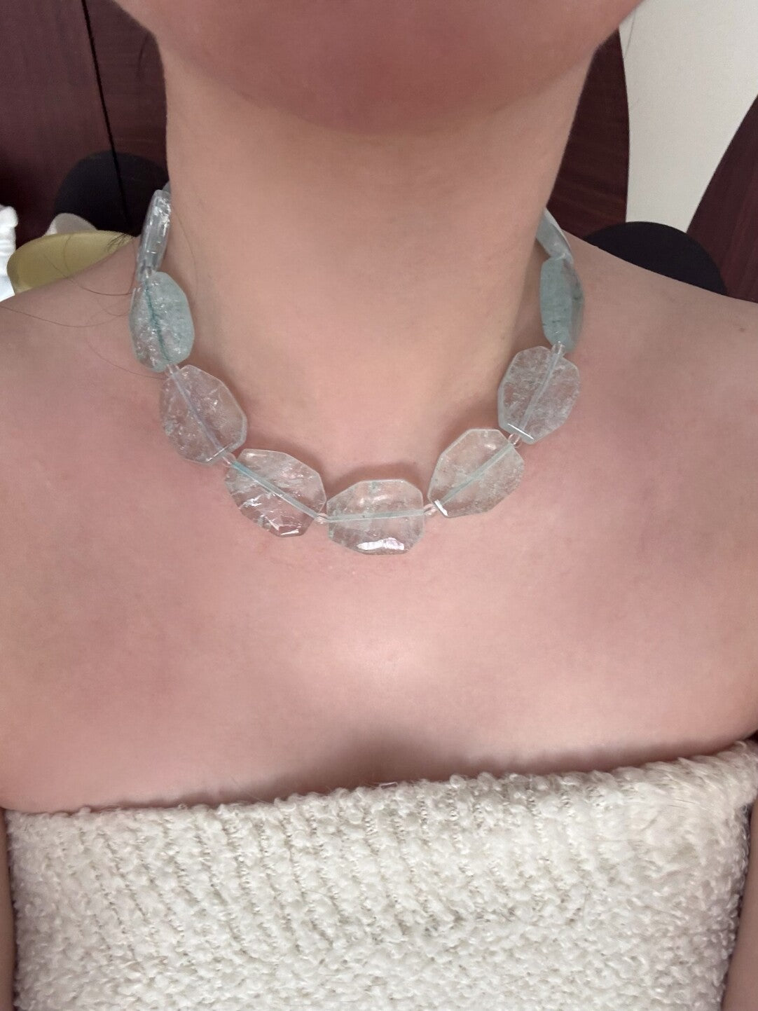 Pharpha Natural Mint Green Quartz Necklace,Lumivault.